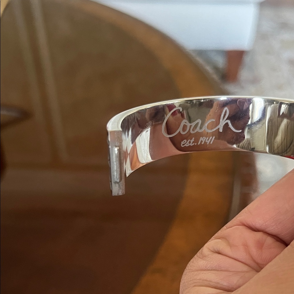 Coach Silver Rectangular Watch With Signature Des… - image 2